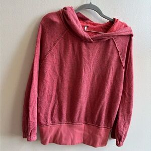 Free People Cowl Neck Sweater in Rich Red